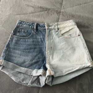 denim mom shorts